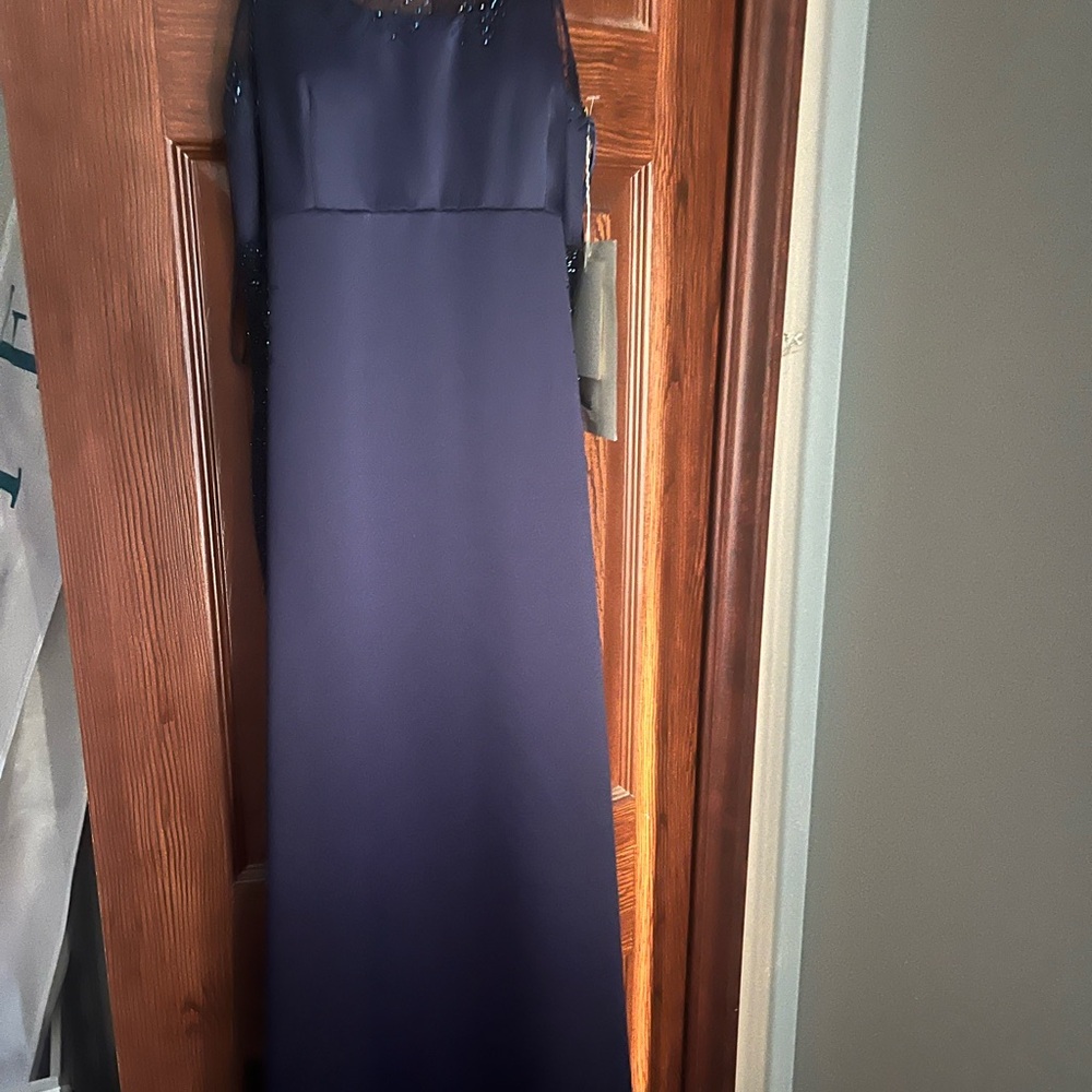 Chic Long Sleeve Navy Dress